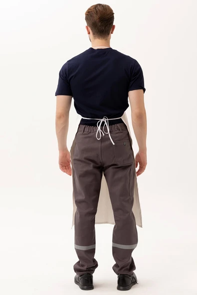 Yucca Long Beyaz Mutfak Önlüğü - Şık, Dayanıklı ve Ayarlanabilir Askılı Aşçı Önlüğü - Resim 3