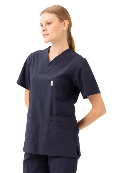 Santolina V Yaka Üniforma - Doktor, Hemşire, Sağlık Çalışanları İçin Rahat ve Dayanıklı Scrubs - 7