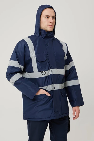 Salix Oxford Reflektörlü İş Güvenliği Parkası - Su ve Rüzgar Geçirmez, Soğuk Havalara Dayanıklı Mont - Resim 6