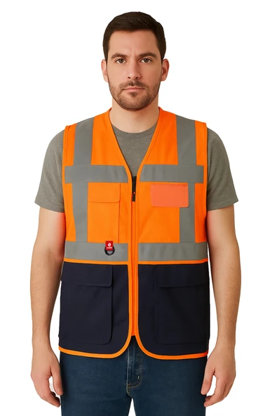 Abisko Executive Reflektörlü İş Güvenliği Yeleği - Yüksek Görünürlüklü, Çok Cepli, Dayanıklı ve Fonksiyonel ürün görseli