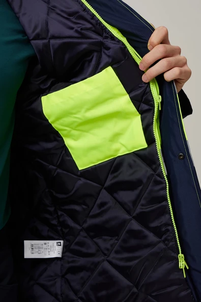 Linum Reflektörlü İş Güvenliği Parkası - Su ve Rüzgar Geçirmez, Yüksek Görünürlüklü Kışlık Mont - Resim 6