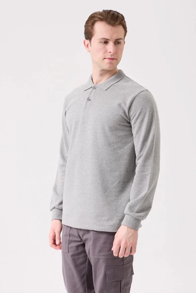 Herba Polo Sweat Erkek Uzun Kollu Pamuklu Sweatshirt İş ve Günlük Kullanım İçin - Resim 3
