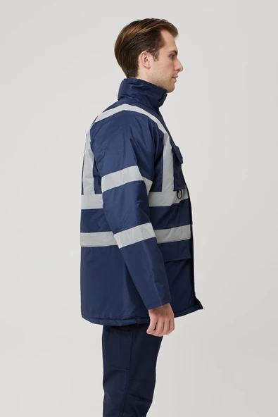 Salix Oxford Reflektörlü İş Güvenliği Parkası - Su ve Rüzgar Geçirmez, Soğuk Havalara Dayanıklı Mont - Resim 3