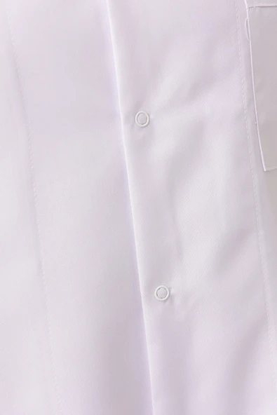 Hedera Erkek Önlük Beyaz Renk Düğmeli Uzun Kollu Temiz Görünümlü Profesyonel İş Önlüğü - Resim 4