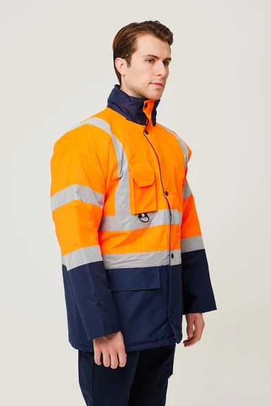 Linum Reflektörlü İş Güvenliği Parkası - Su ve Rüzgar Geçirmez, Yüksek Görünürlüklü Kışlık Mont - Resim 3