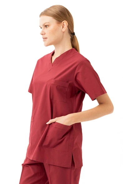 Santolina V Yaka Üniforma - Doktor, Hemşire, Sağlık Çalışanları İçin Rahat ve Dayanıklı Scrubs - 9