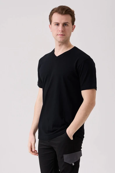 Galanthus V Yaka T-Shirt - Nefes Alabilir, Rahat ve Şık Tasarım - Resim 2