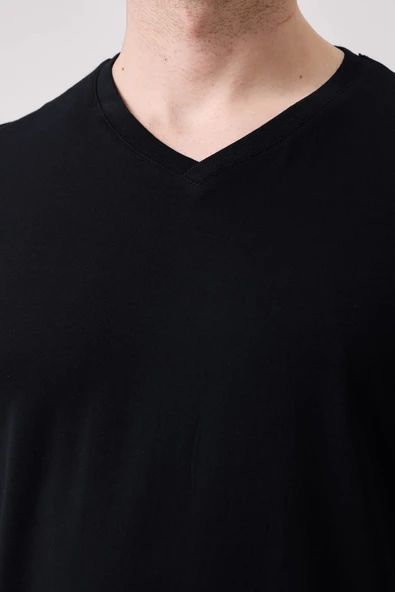 Galanthus V Yaka T-Shirt - Nefes Alabilir, Rahat ve Şık Tasarım - Resim 4