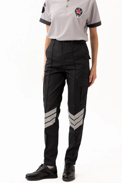 Unisex Güvenlik Kıyafeti KM Pantolon Reflektörlü Cepli Dayanıklı Kumaş Özel Güvenlik Personel Pantolonu - Resim 5