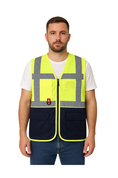 Abisko Executive Reflektörlü İş Güvenliği Yeleği - Yüksek Görünürlüklü, Çok Cepli, Dayanıklı ve Fonksiyonel ürün görseli
