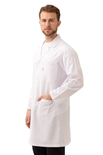 Cordata Erkek Önlük Beyaz Renk Profesyonel Kullanım İçin Dayanıklı ve Rahat Tasarım - Resim 2