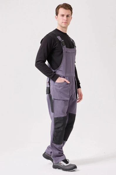 Baccata Bahçıvan Tulum Erkek İş Güvenliği Kot Salopet Dayanıklı Denim Tulum Çok Cepli - 2
