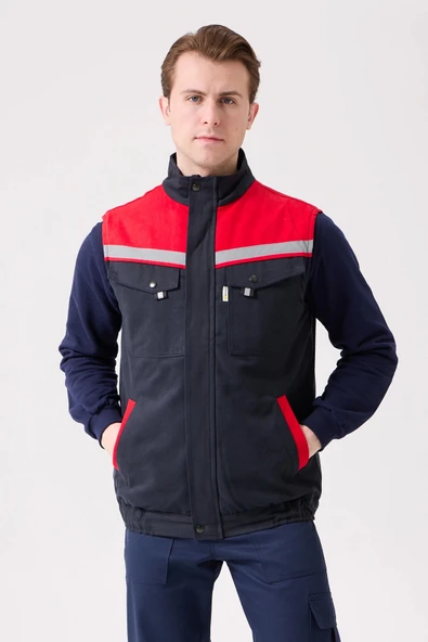 Royal Kışlık İş Yeleği - Sıcak Tutucu, Rüzgar Geçirmez, Çok Cepli ve Reflektörlü - Resim 5