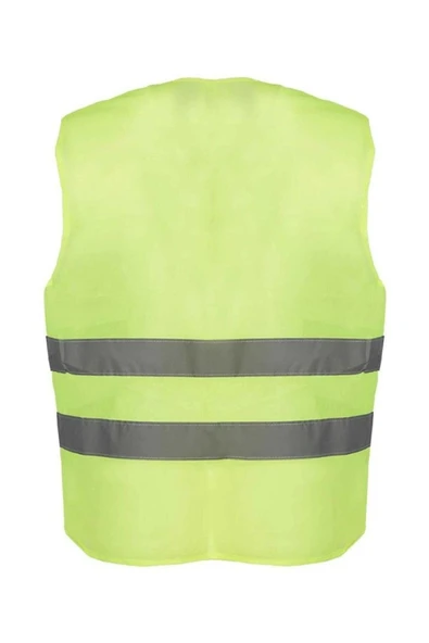 Hi-vis F.Sarı Reflektörlü İş Güvenliği Yeleği Yüksek Görünürlük Trafik & İnşaat - Resim 2