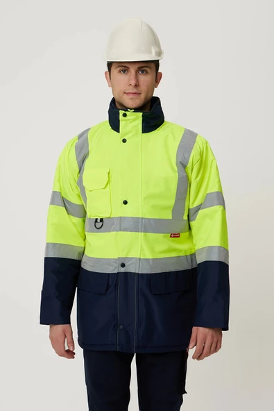 Linum Reflektörlü İş Güvenliği Parkası - Su ve Rüzgar Geçirmez, Yüksek Görünürlüklü Kışlık Mont ürün görseli
