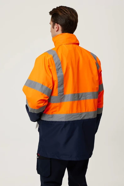 Eradium 5N1 Reflektörlü İş Güvenliği Parkası - Su ve Rüzgar Geçirmez, Yüksek Görünürlüklü Kışlık Mont - 5