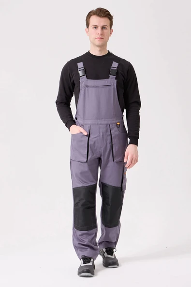 Baccata Bahçıvan Tulum Erkek İş Güvenliği Kot Salopet Dayanıklı Denim Tulum Çok Cepli