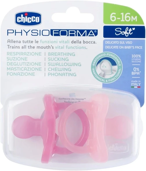 Chicco PhysioForma Soft 2'li Silikon Emzik 6-16 Ay Kız - 2