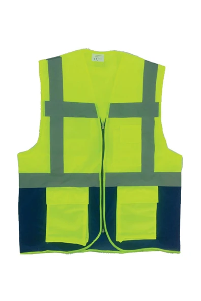 Hİ-VİS TEKNİK YELEK F.SARI-LACİVERT ürün görseli