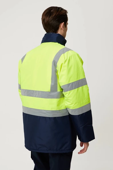 Linum Reflektörlü İş Güvenliği Parkası - Su ve Rüzgar Geçirmez, Yüksek Görünürlüklü Kışlık Mont - Resim 4