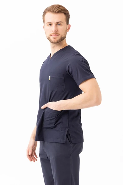 Santolina V Yaka Üniforma - Doktor, Hemşire, Sağlık Çalışanları İçin Rahat ve Dayanıklı Scrubs - 3