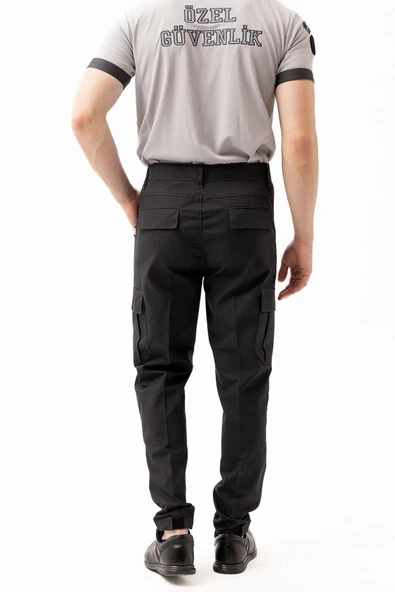 Unisex Güvenlik Kıyafeti KM Pantolon Reflektörlü Cepli Dayanıklı Kumaş Özel Güvenlik Personel Pantolonu - Resim 3