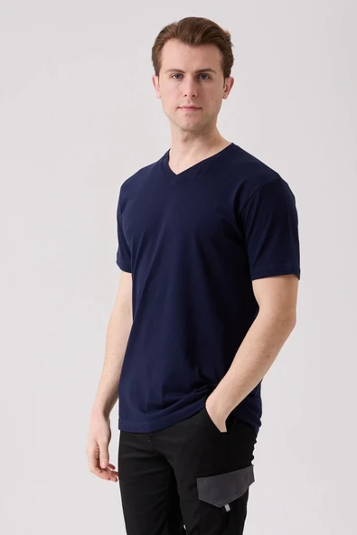 Galanthus V Yaka T-Shirt - Nefes Alabilir, Rahat ve Şık Tasarım - Resim 2