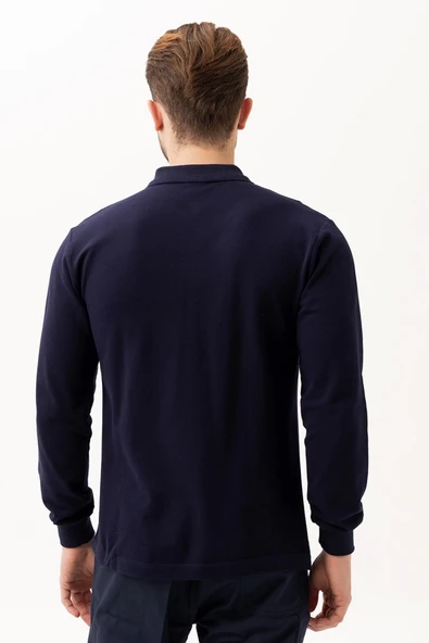 PADUS %100 Pamuk Polo Yaka Uzun Kollu T-Shirt Şık ve Konforlu İş ve Genel Kullanım - Resim 3