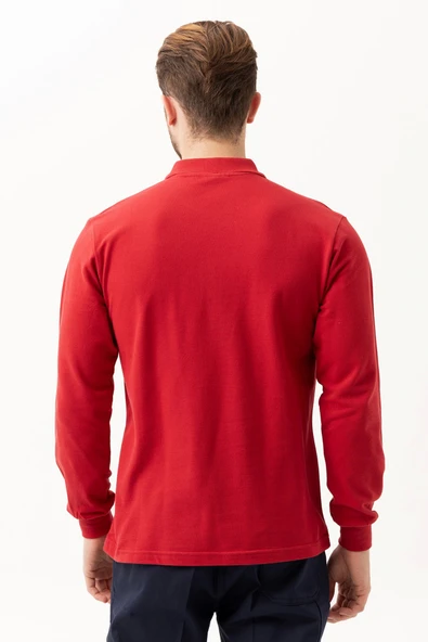 PADUS %100 Pamuk Polo Yaka Uzun Kollu T-Shirt Şık ve Konforlu İş ve Genel Kullanım - Resim 3
