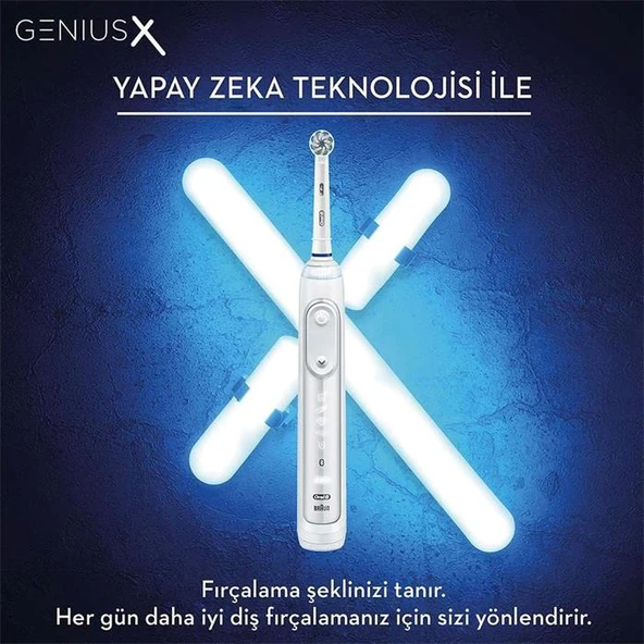 Oral-B Genius X Yapay Zeka Destekli Şarj Edilebilir Diş Fırçası Beyaz - Resim 2