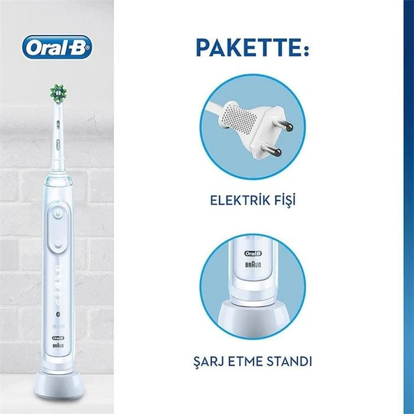 Oral-B Genius X Yapay Zeka Destekli Şarj Edilebilir Diş Fırçası Beyaz - Resim 3