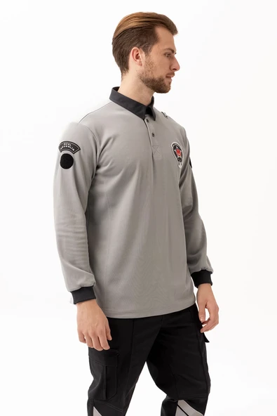 Özel Güvenlik Armalı Uzun Kollu Polo Tişört Profesyonel Görünüm ve Konfor - 3