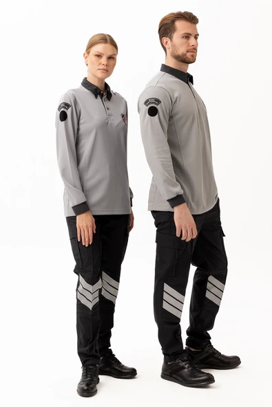 Özel Güvenlik Armalı Uzun Kollu Polo Tişört Profesyonel Görünüm ve Konfor