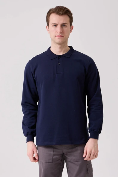 Galanthus Polo Sweat Erkek Uzun Kollu Pamuklu Sweatshirt İş ve Günlük Kullanım İçin ürün görseli