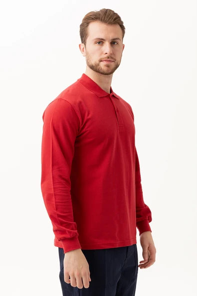 PADUS %100 Pamuk Polo Yaka Uzun Kollu T-Shirt Şık ve Konforlu İş ve Genel Kullanım - Resim 2