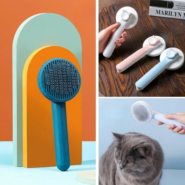 Miracle Omni® Basmalı Kedi Köpek Tüy Toparlayıcı Masaj Etkili Pet Fırçası