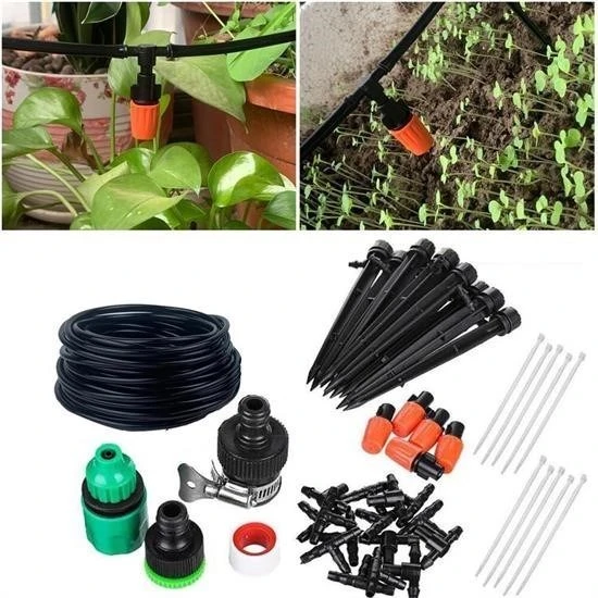 Miracle Omni® 10 Metre Bahçe Damlama Sulama Sistemi Seti Hortum ve Ek Parçaları