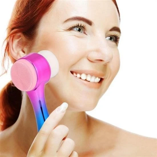 Miracle Omni® Çift İşlevli Renkli Cilt Yüz Temizleme Fırçası Peeling Masaj Etkili Gözenek Temizleyici Alet