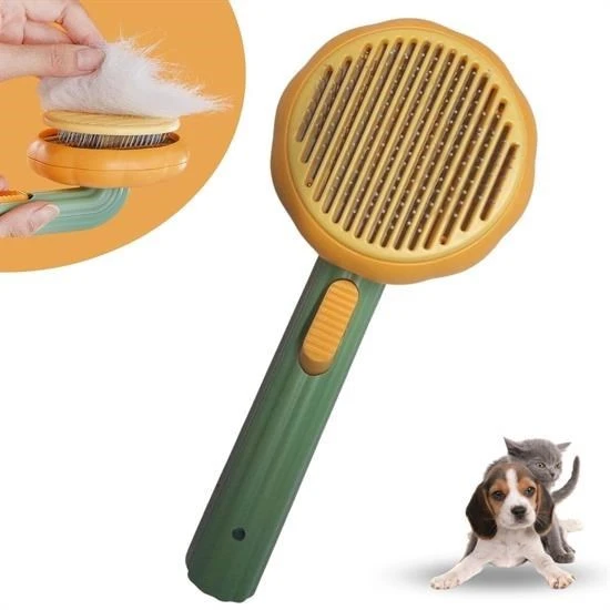Miracle Omni Plastik Yeşil Evcil Hayvan Bakım  Pet Fırçası Çok Amaçlı Pet Fırçası Yeşil