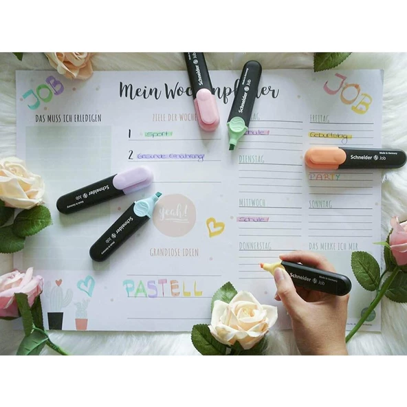 Schneider Pastel Fosforlu Kalem 6'lı Set - 3