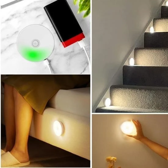 Miracle Omni® Hareket Sensörlü Usb Şarjlı Spot Lamba Mıknatıslı ve Yapışkanlı Gün Işığı Renk Led - 4
