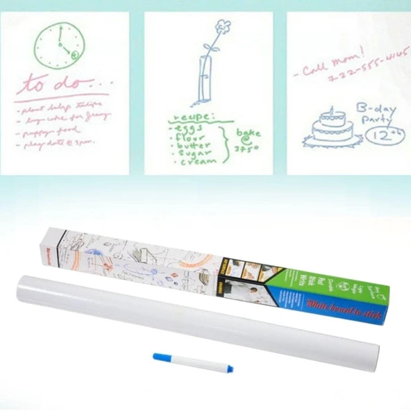 Miracle Omni® Silinebilir Kalemli Sticker  Duvara Yapışabilen Yazı Tahtası 60x100 cm