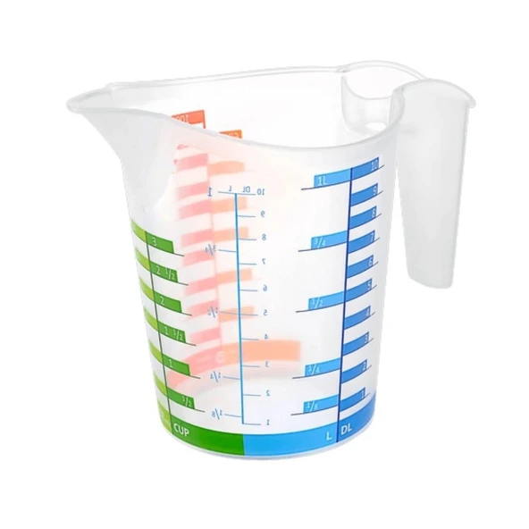 Miracle Omni® 500 ml Renkli Dereceli Sert Plastik Mutfak Ölçü Kabı