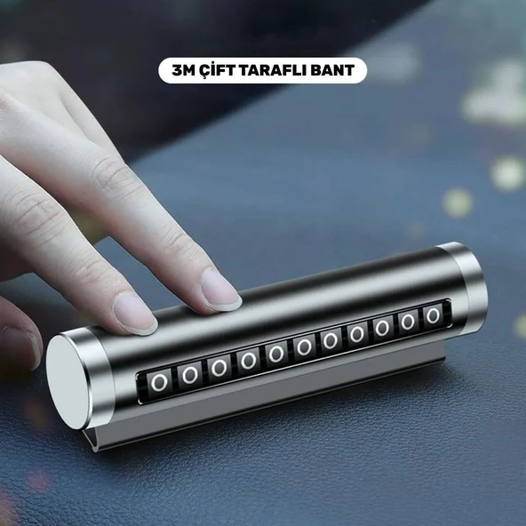 Miracle Omni® Alüminyum Kasa Siyah Renk Çevirmeli Araç Içi Telefon Numaratörü Park Oto Numaratörü