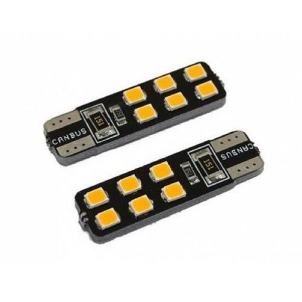 Bmw 220D Canbus T10 Turuncu 12 Led Ampul Dipsiz (2 Adet)