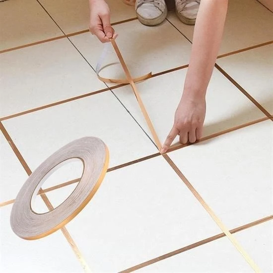 Miracle Omni® 50 Metre Fayans Arası Şerit Dekoratif Yapışkan Renkli Dekor Su Geçirmez Sızdırmaz Altın Bant
