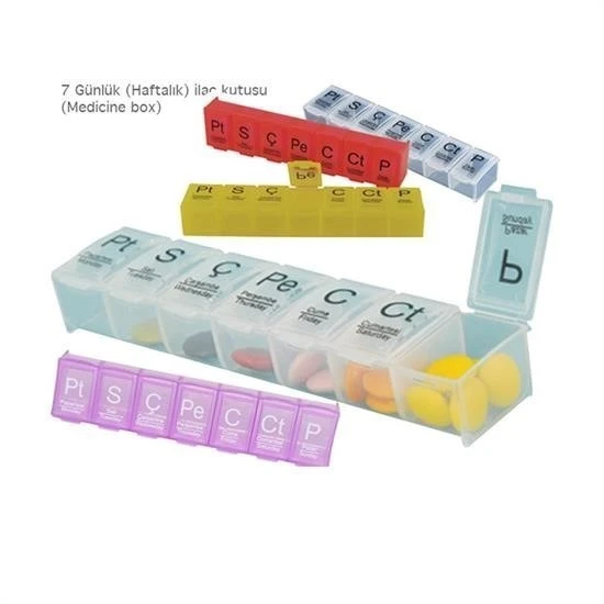 Miracle Omni® Haftalık Günlük İlaç Saklama Kutusu 7 Günlük İlaç  Saklama Kabı - 6