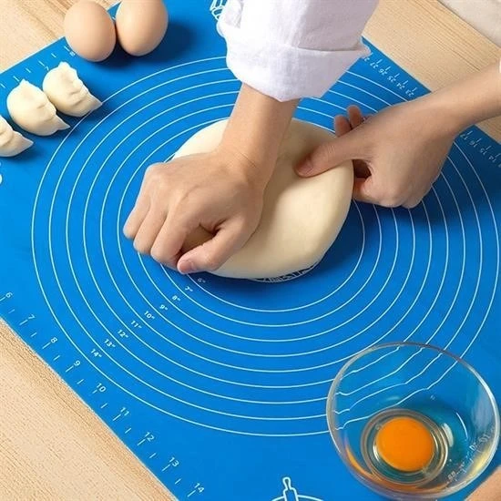 Miracle Omni® 40*50 cm Silikon Ölçekli Kullanımı Kolay Hamur Açma Matı Ekmek Mantı Makarna Hamuru Yoğurma