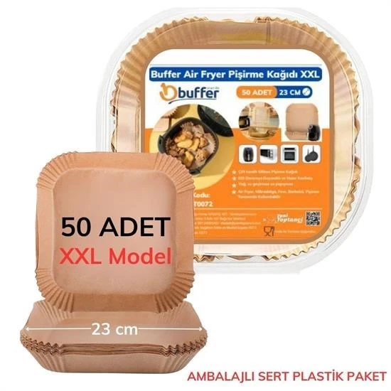 Miracle Omni® 50 Adet Air Fryer Pişirme Kağıdı Tek Kullanımlık 23 Cm Kare Pişirme Kağıdı XXL