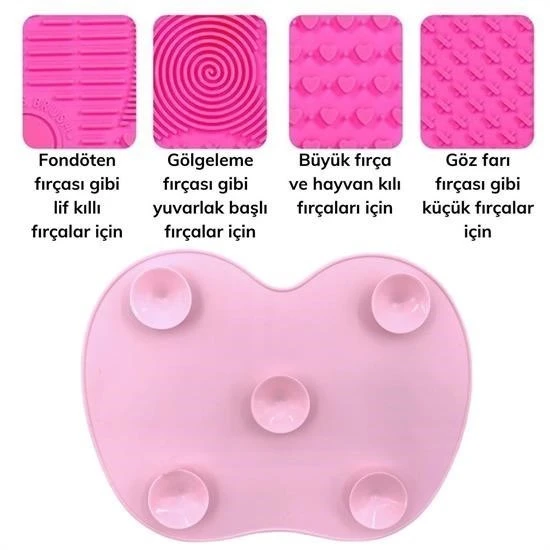 Miracle Omni® Pratik Kolay Makyaj Fırçası Temizleme Matı Aparatı Aleti Küçük - 2